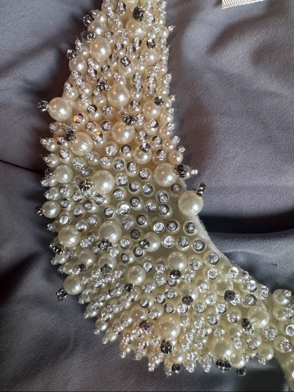 Tasha Ivory Pearl and Crystal Collar Necklace - Picture 6 of 7